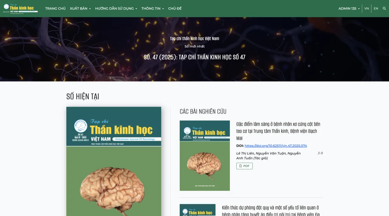 Bìa Tạp chí Thần kinh học